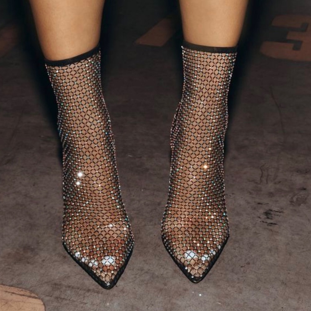 Simmi diamond fishnet bootie - Picture 3 of 8